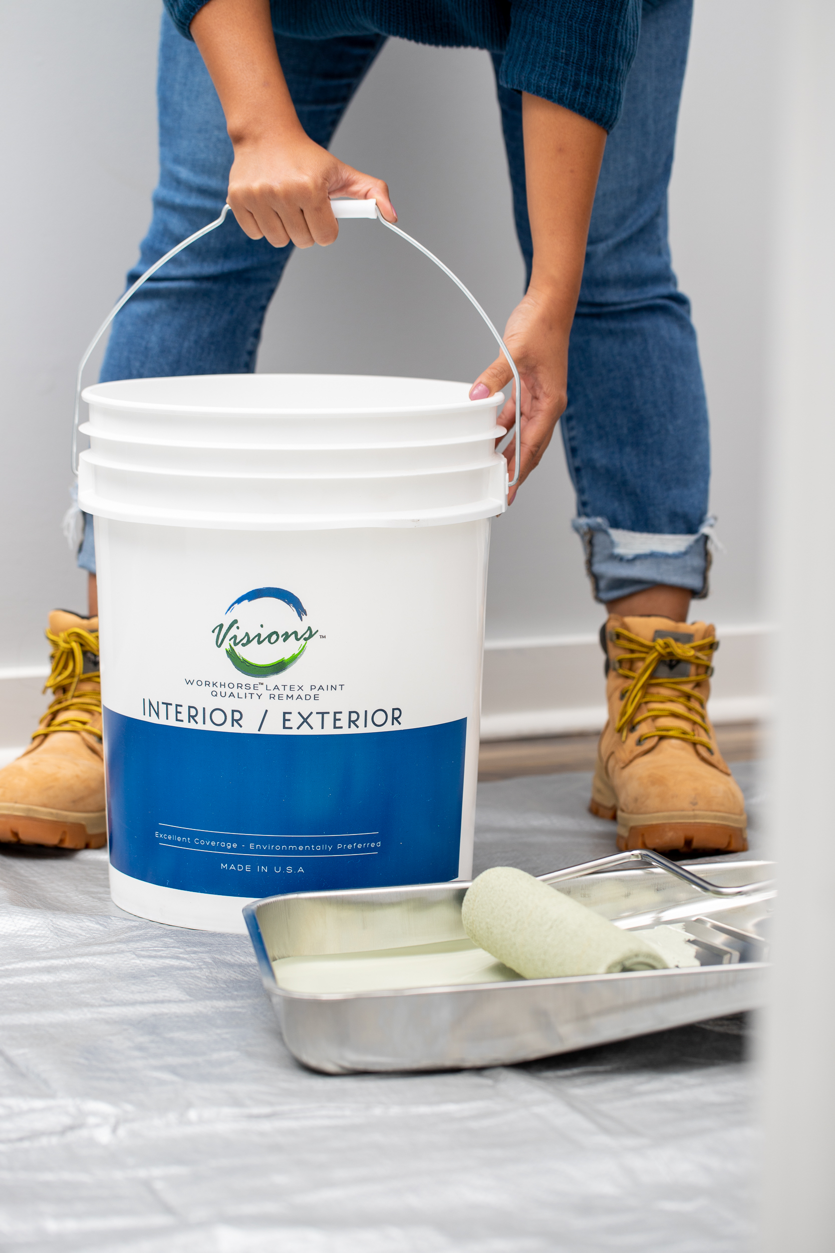 Visions - Workhorse Interior/ Exterior Paint, 1 Gallon Latex Paint, Excellent Coverage, Environmentally Preferred